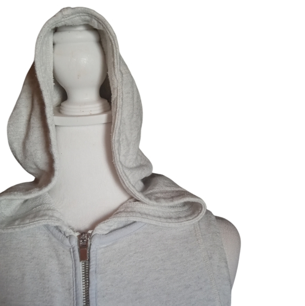 Athleta Gray Full Zip Blissful Hooded Vest Size XXS Sweatshirt Feel - Picture 6 of 8